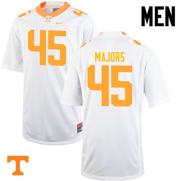Men #45 Johnny Majors Tennessee Volunteers College Football Jerseys-White